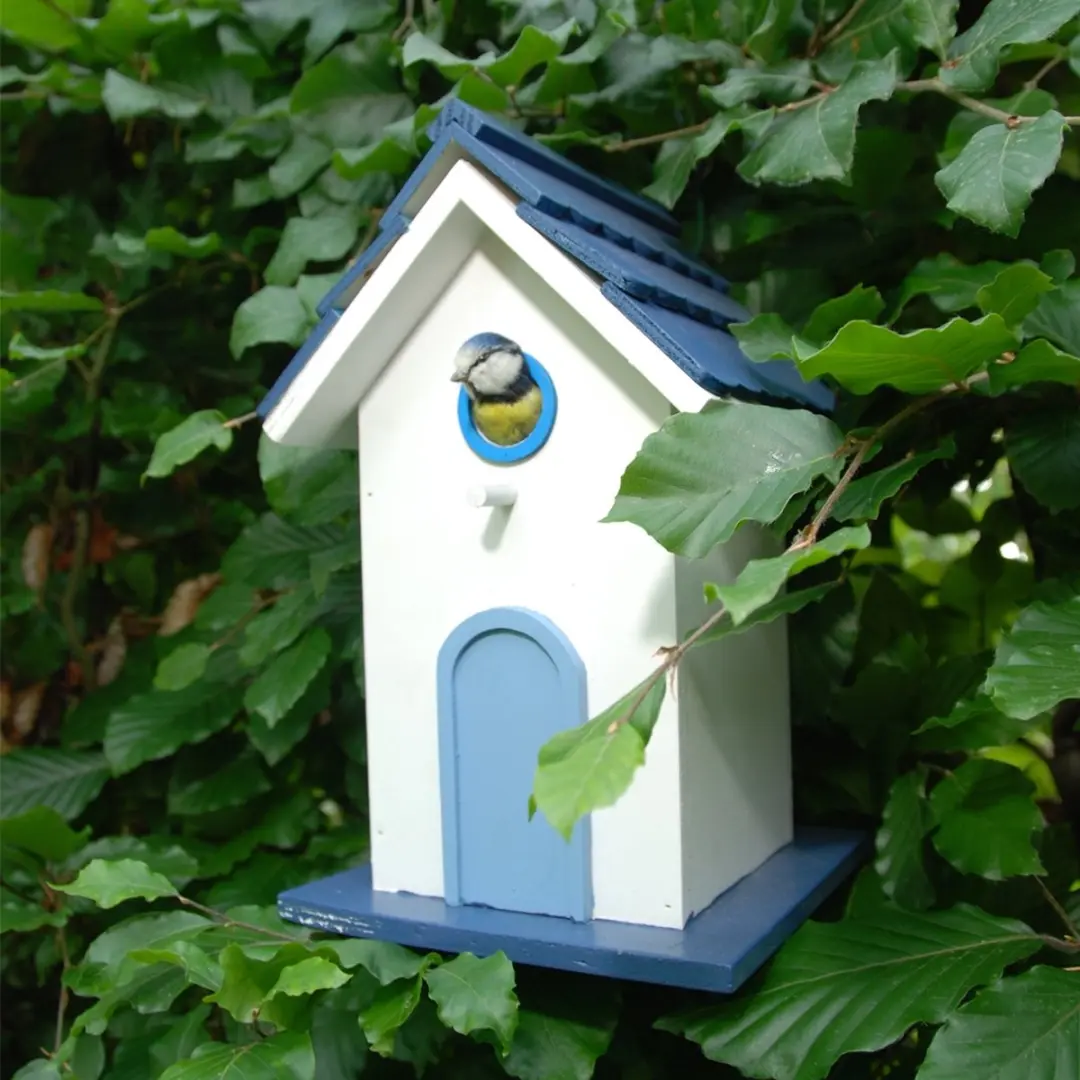 Esschert Design Scandinavische Vogelhuisje - Wit 17x17x30cm
