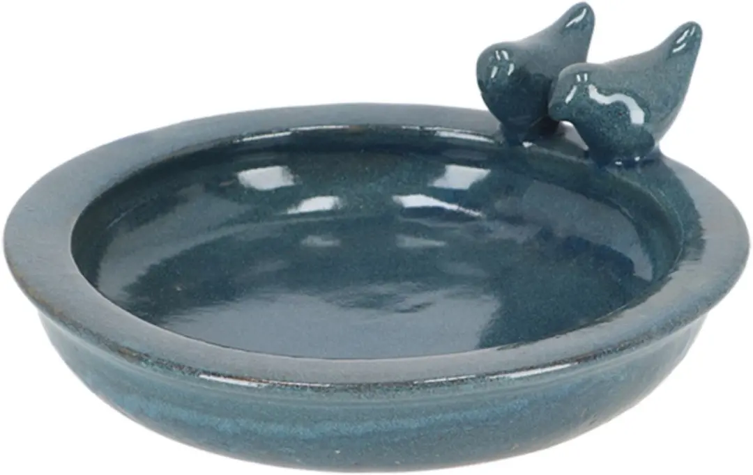 Esschert Design Vogelbad Keramiek Petrol - Blauw