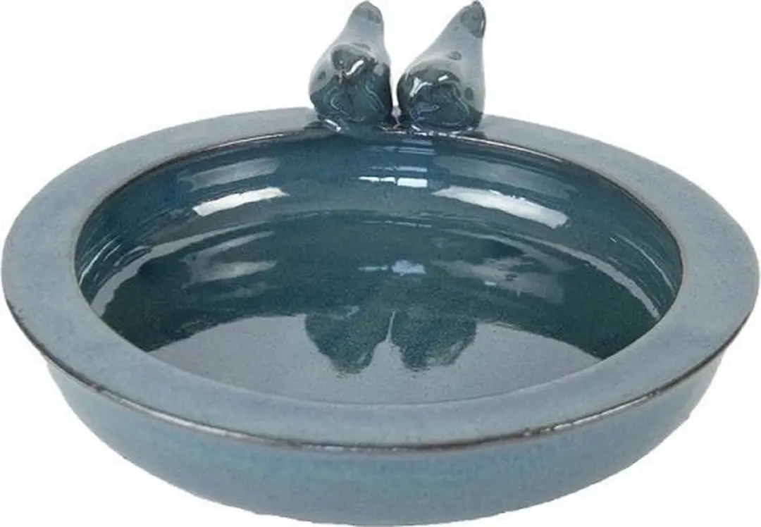Esschert Design Vogelbad Keramiek Petrol - Blauw