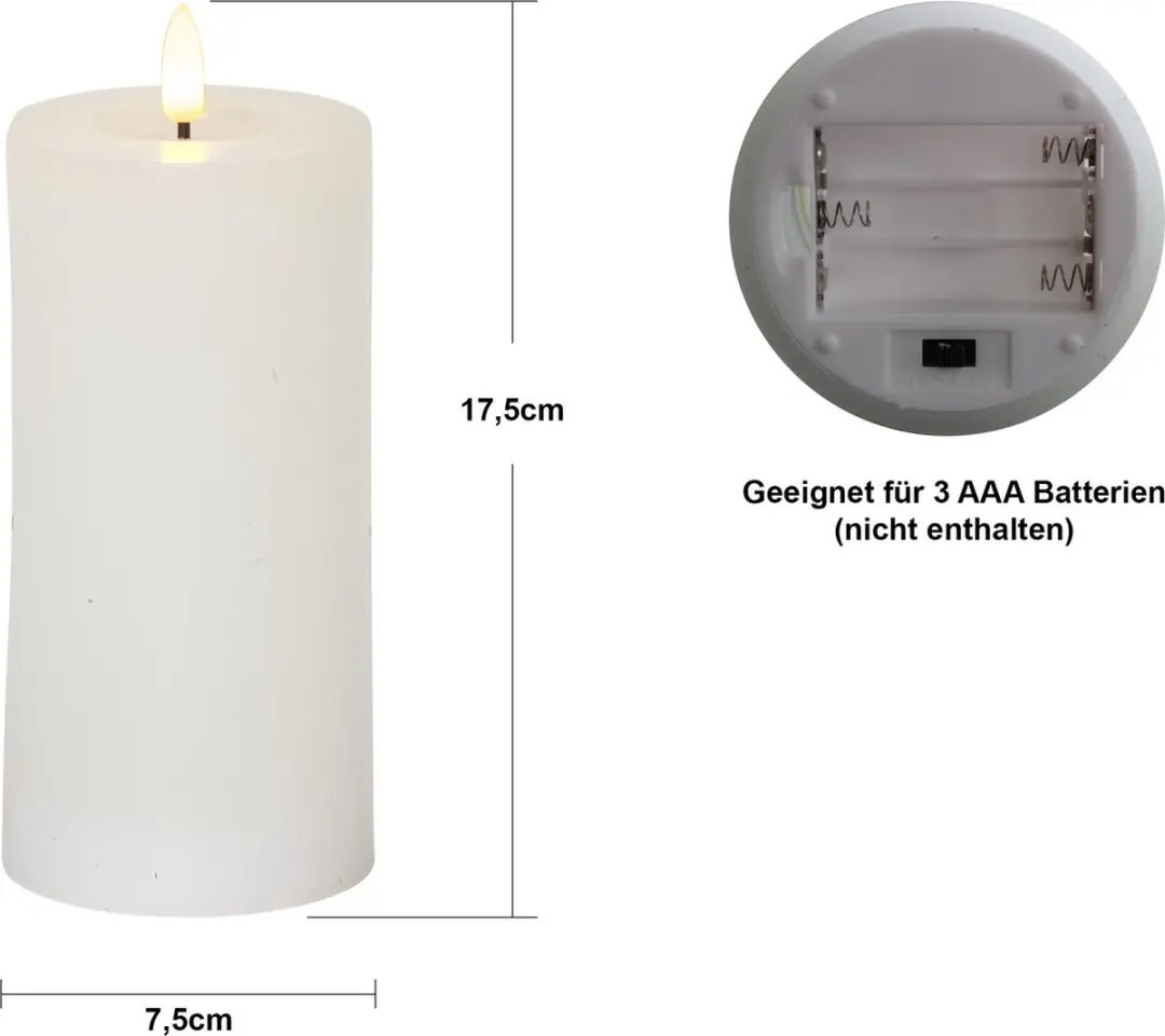 Star Trading Vlamstroom LED Kaars - Wit