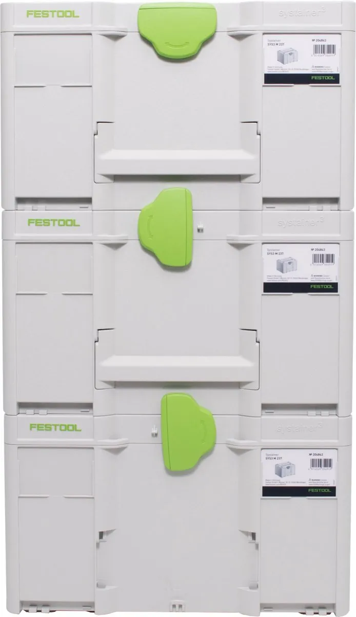 Festool Systainer SYS3 M 237 Gereedschapskoffer - 3x wit
