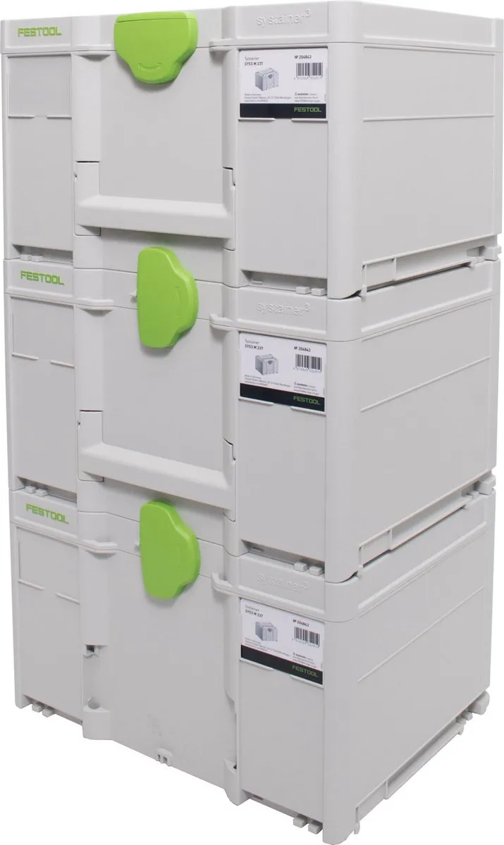 Festool Systainer SYS3 M 237 Gereedschapskoffer - 3x wit