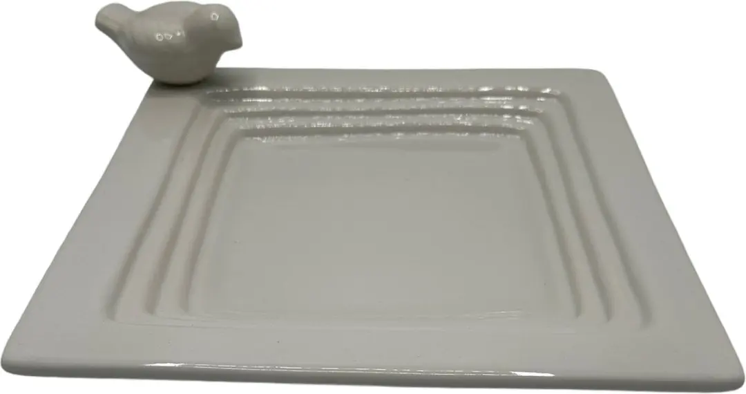 Esschert Design Vogelbad Set - 2 Stuks Keramiek Wit - 24cm
