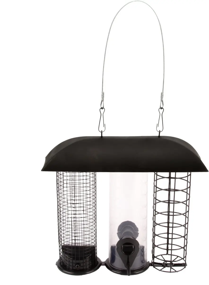 Esschert Design Voedersilo 3-in-1 - Zwart