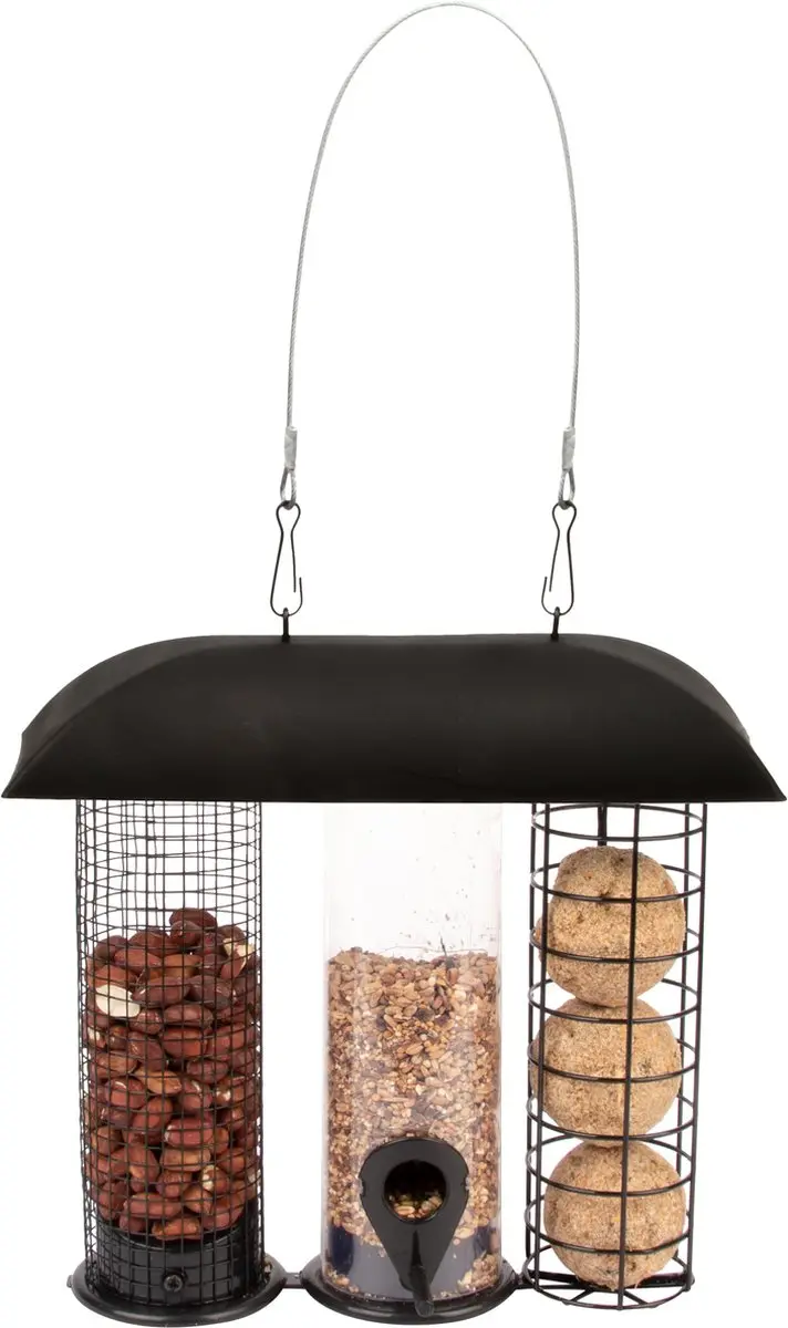 Esschert Design Voedersilo 3-in-1 - Zwart