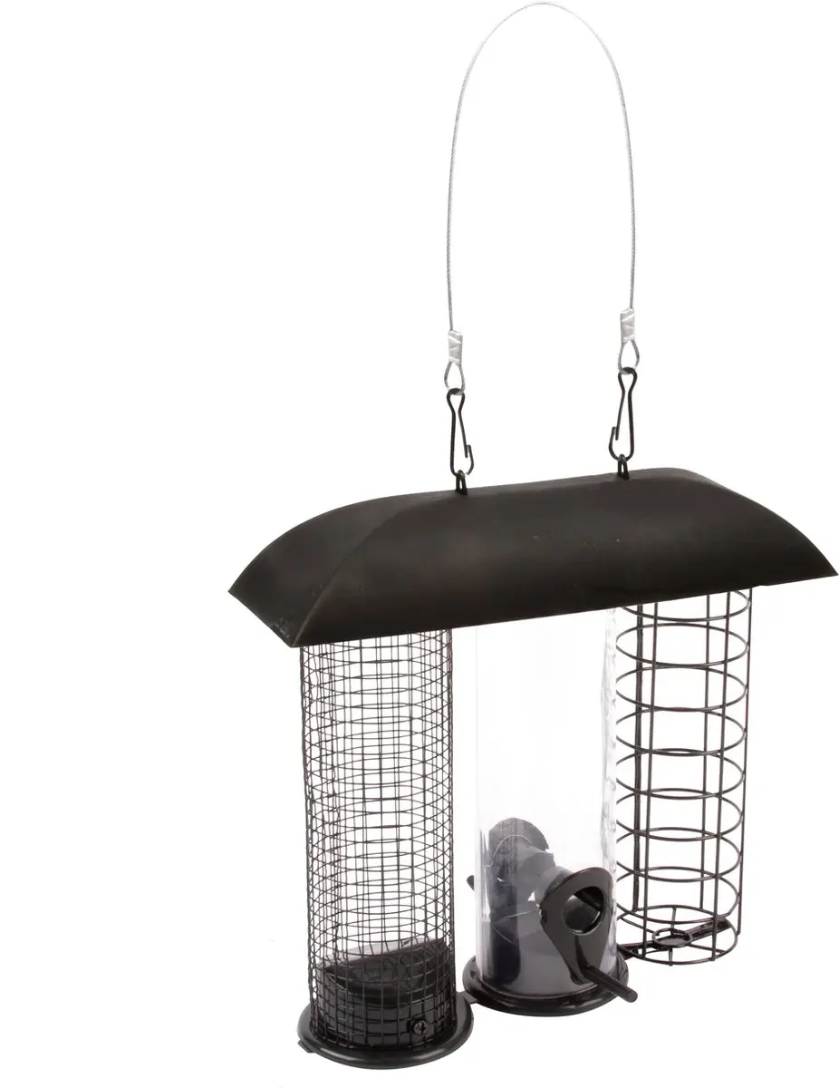 Esschert Design Voedersilo 3-in-1 - Zwart