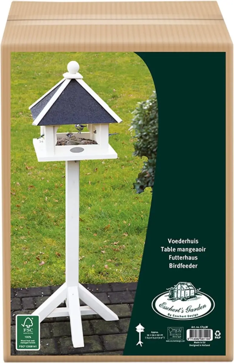 Esschert Design Vogelvoederhuis CF55W - Wit