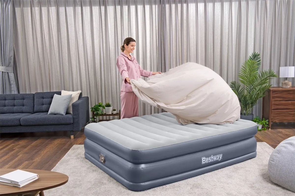 Bestway Tritech Quadcomfort Luchtbed Queensize 152cm - Grijs/Blauw