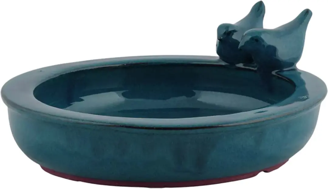 Esschert Design Vogelbad Rond Keramiek - Groen