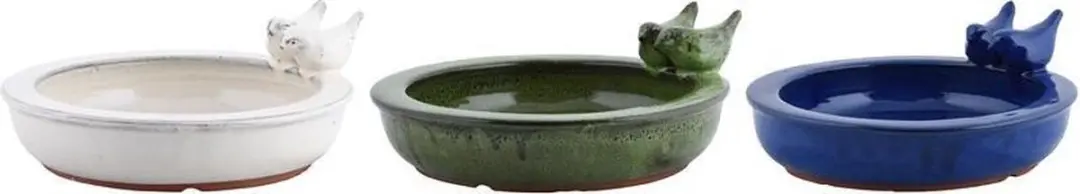 Esschert Design Vogelbad Rond Keramiek - Groen