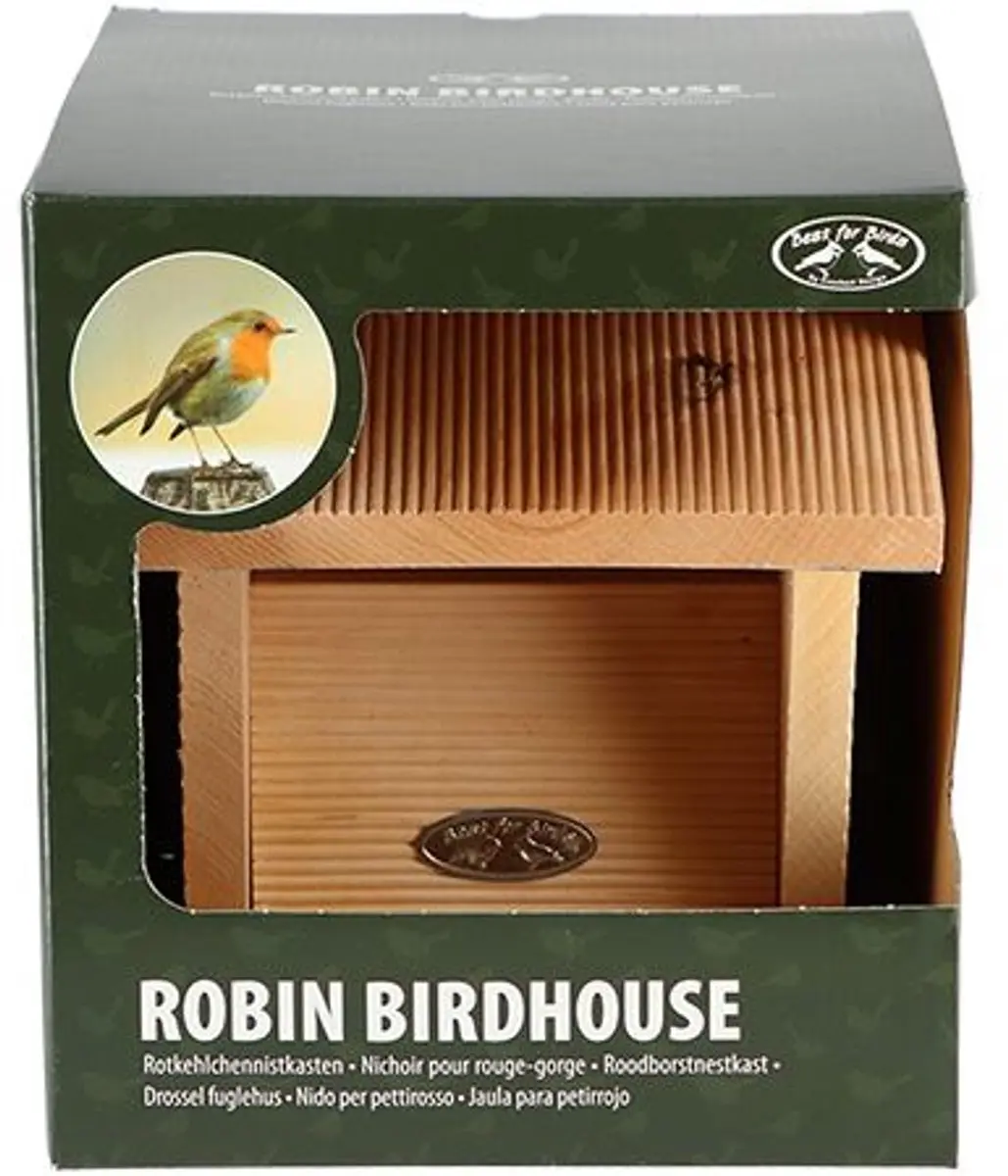 Esschert Design Nestkast Roodborst - Houtkleur - Hangend