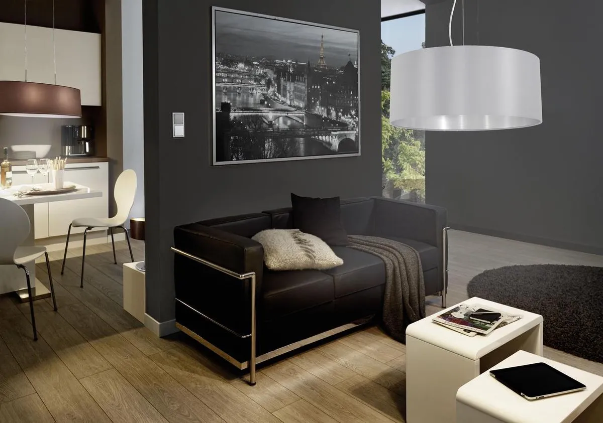 Eglo Maserlo Hanglamp 3 Lichts - Ø53cm - Grijs/Zilver - afbeelding 6 van 6