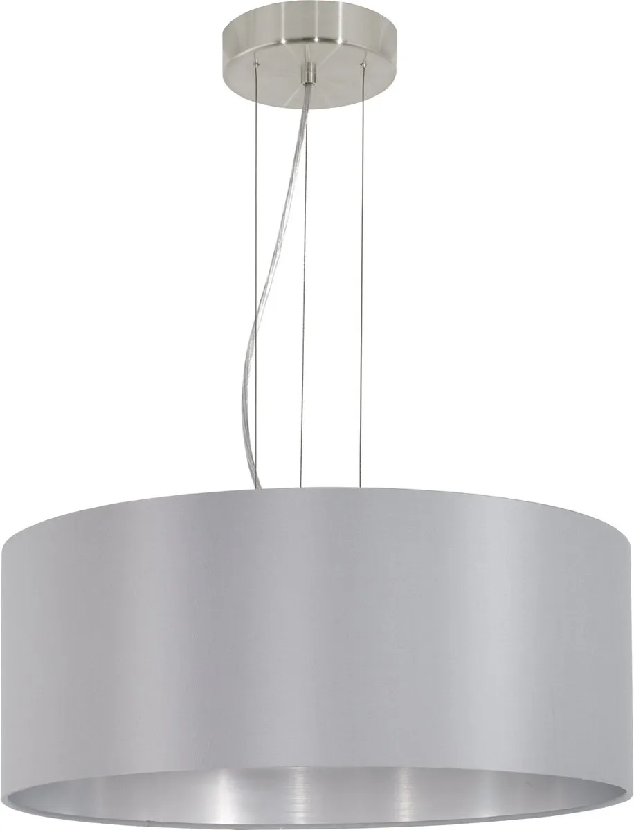 Eglo Maserlo Hanglamp 3 Lichts - Ø53cm - Grijs/Zilver