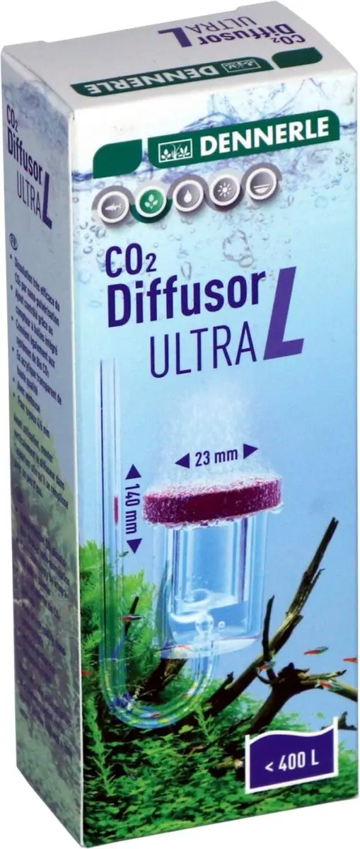 Dennerle CO2 Diffusor Ultra L - Tot 400L - Doorzichtig