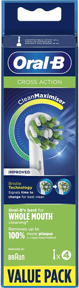 Oral-B CrossAction Opzetborstels 4 Stuks - Wit - afbeelding 5 van 6