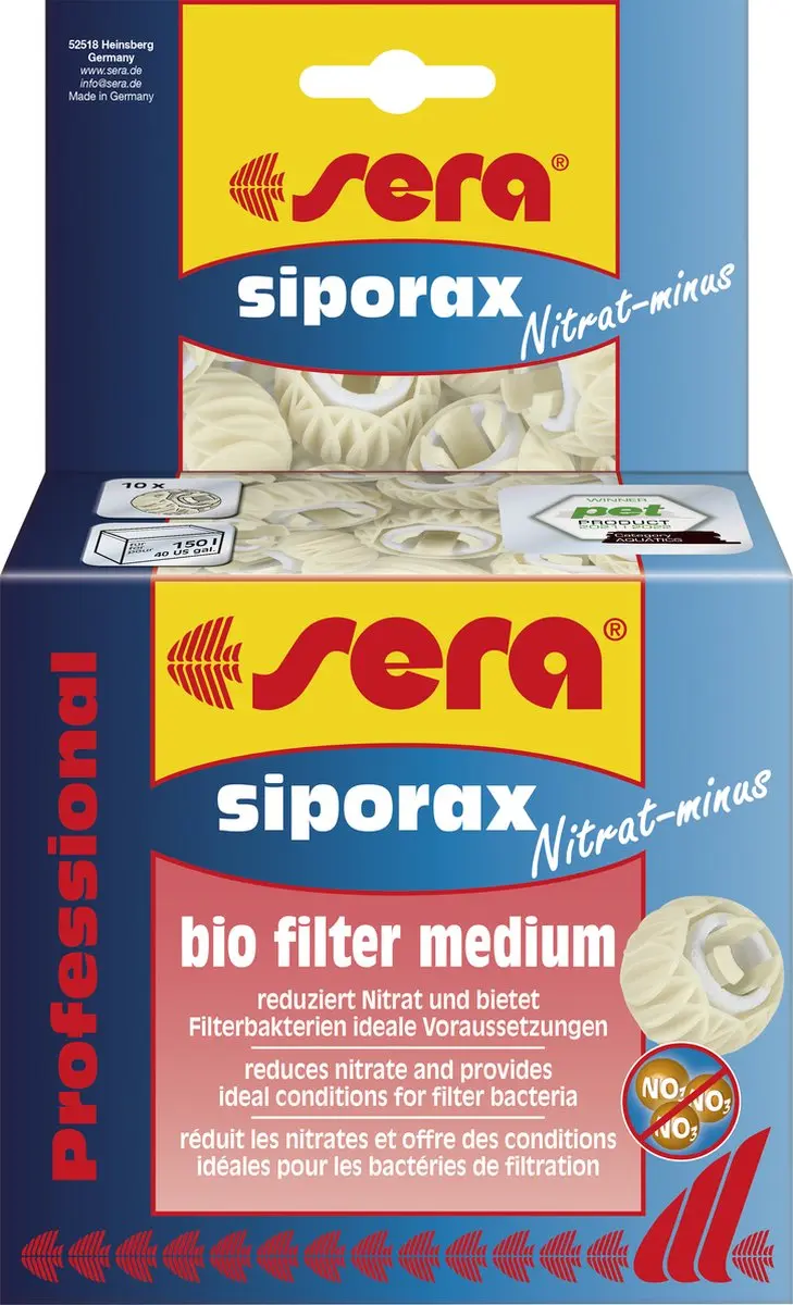 Sera Siporax Nitrat-minus Filtermedium 10 Stuks