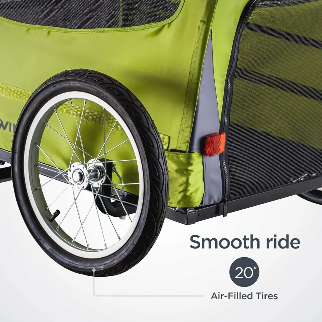 Schwinn Huisdier Fietstrailer - Grijs/ Groen