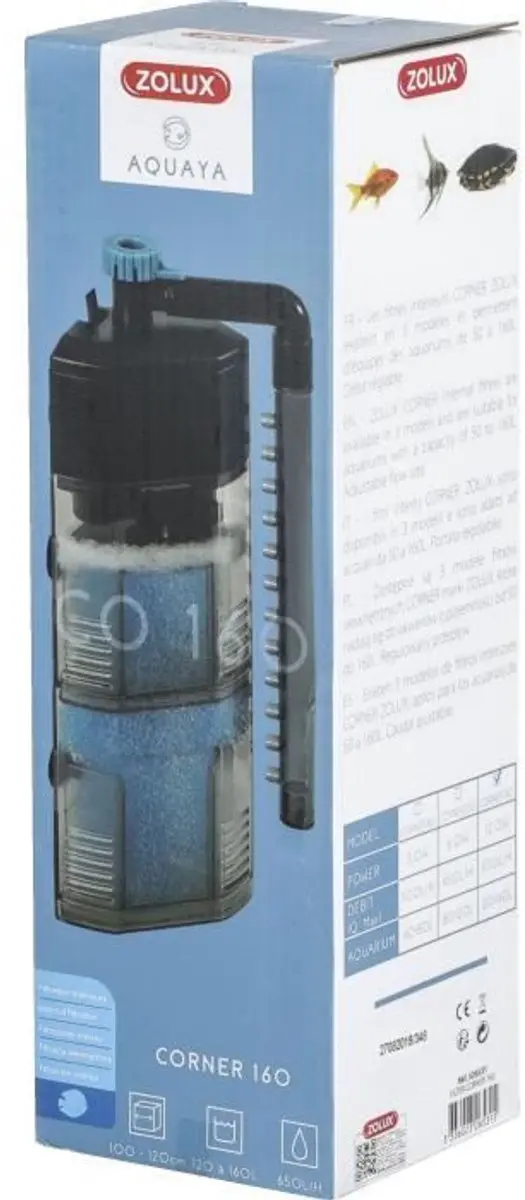 Zolux Intern Hoekfilter 650L/u - 12W - 120-160L