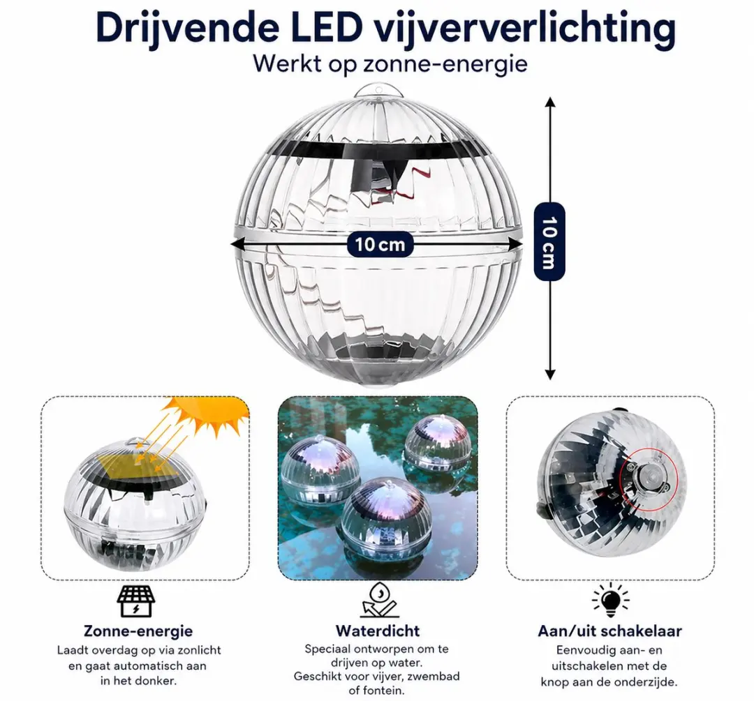 RedParrot Vijver LED Kleurenbal - Drijvend - Multicolor