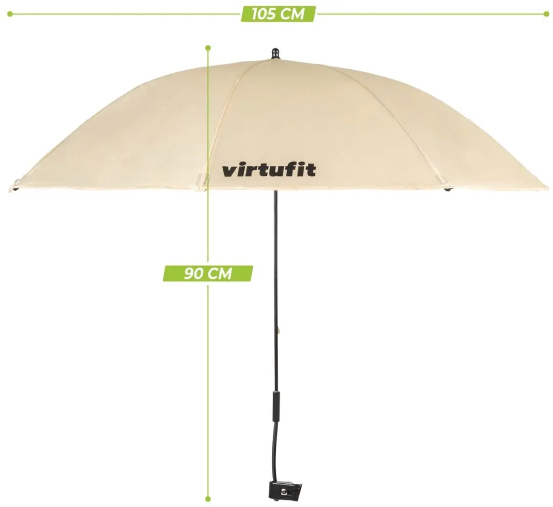 Virtufit Universele Stoelparasol 105cm - Beige - 360° Draaibaar