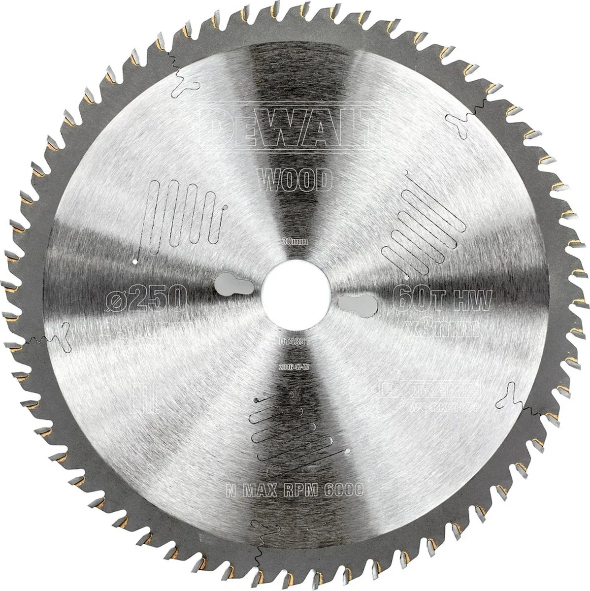 DeWalt Cirkelzaagblad Extreme DT4351-QZ 250mm - 60T