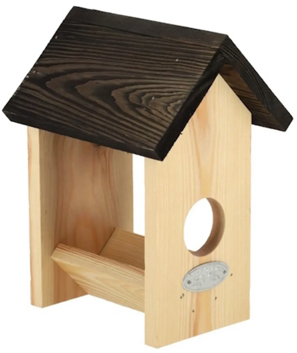 Esschert Design Selectieve Pindakaashouder - Houtkleur/Zwart
