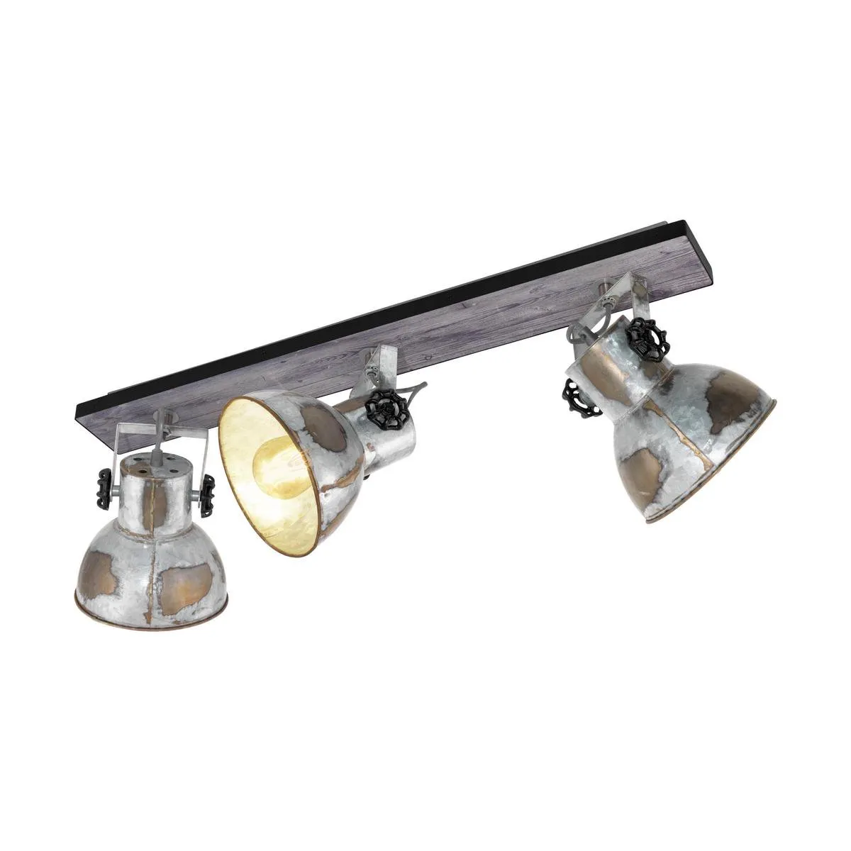 Eglo Barnstaple Wandlamp 3x E27 - Bruin/Zwart/Oud Zink