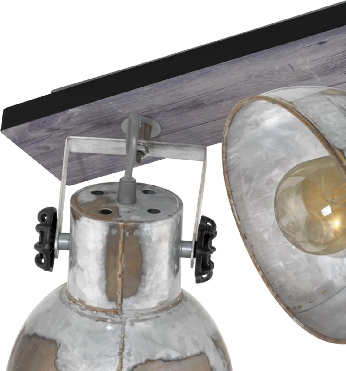 Eglo Barnstaple Wandlamp 3x E27 - Bruin/Zwart/Oud Zink