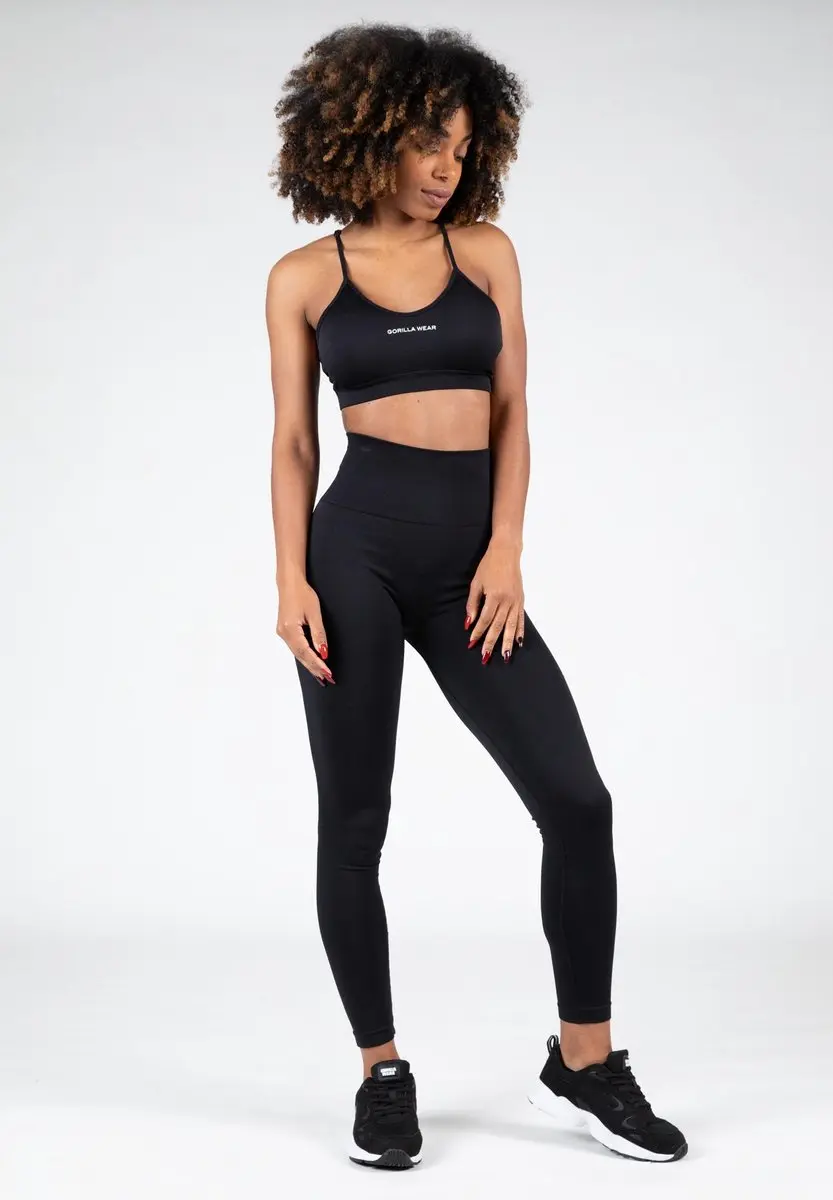 Gorilla Wear Quincy Seamless Sportbeha S/M - Zwart - afbeelding 6 van 6