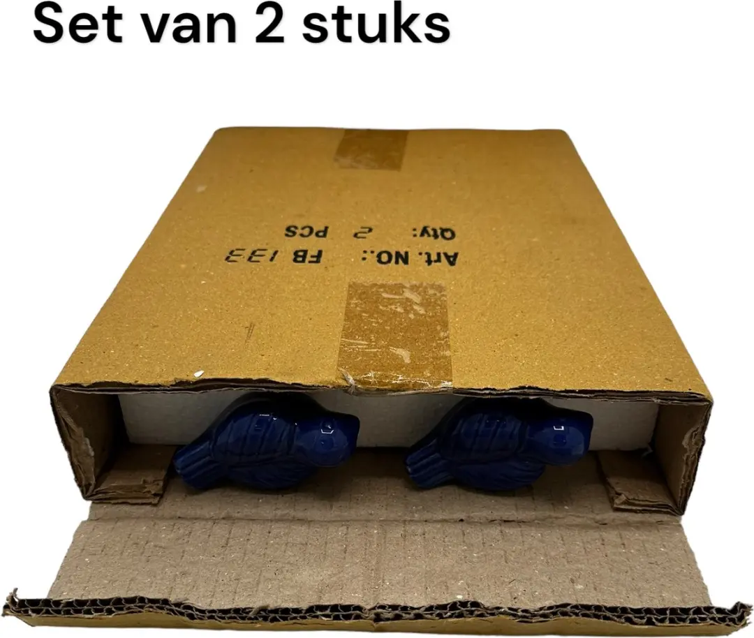 Esschert Design Vogelbad Set - 2 Stuks Keramiek Blauw
