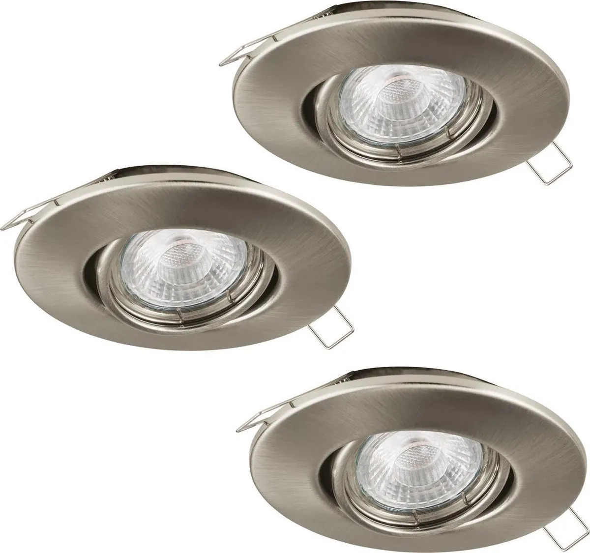 Eglo Tedo 1 Inbouwarmatuur 3 Lichtpunten - Ø80cm Nikkel-Mat