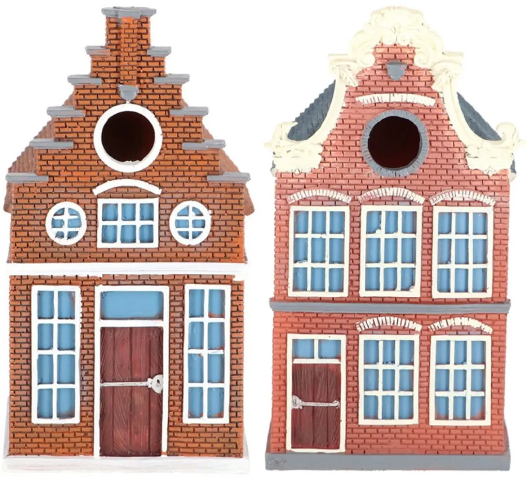 Esschert Design Vogelhuisjes Grachtenpand Rood