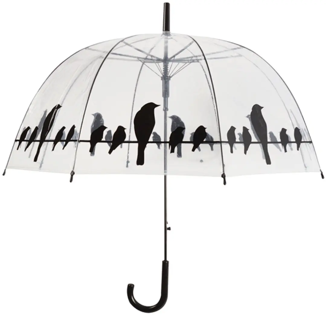 Esschert Design Paraplu Transparant Vogels