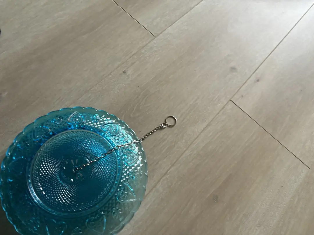 Esschert Design Voederbel Ruitjesglas Blauw