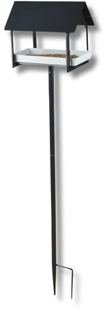 Esschert Design Vogelvoederhuisje Op Paal 126cm - Antraciet/Wit