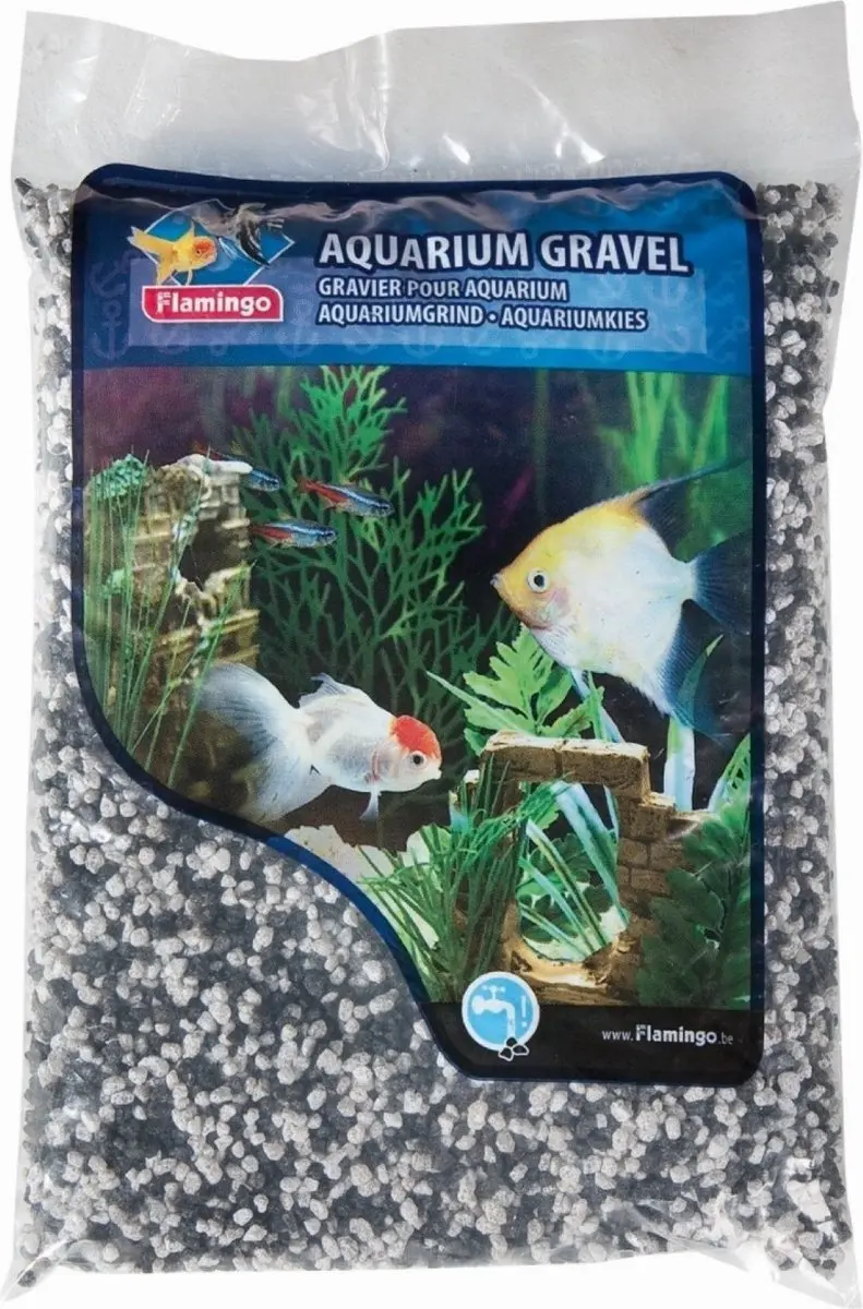 Flamingo Aquariumgrind Zwart/Wit 1 kg