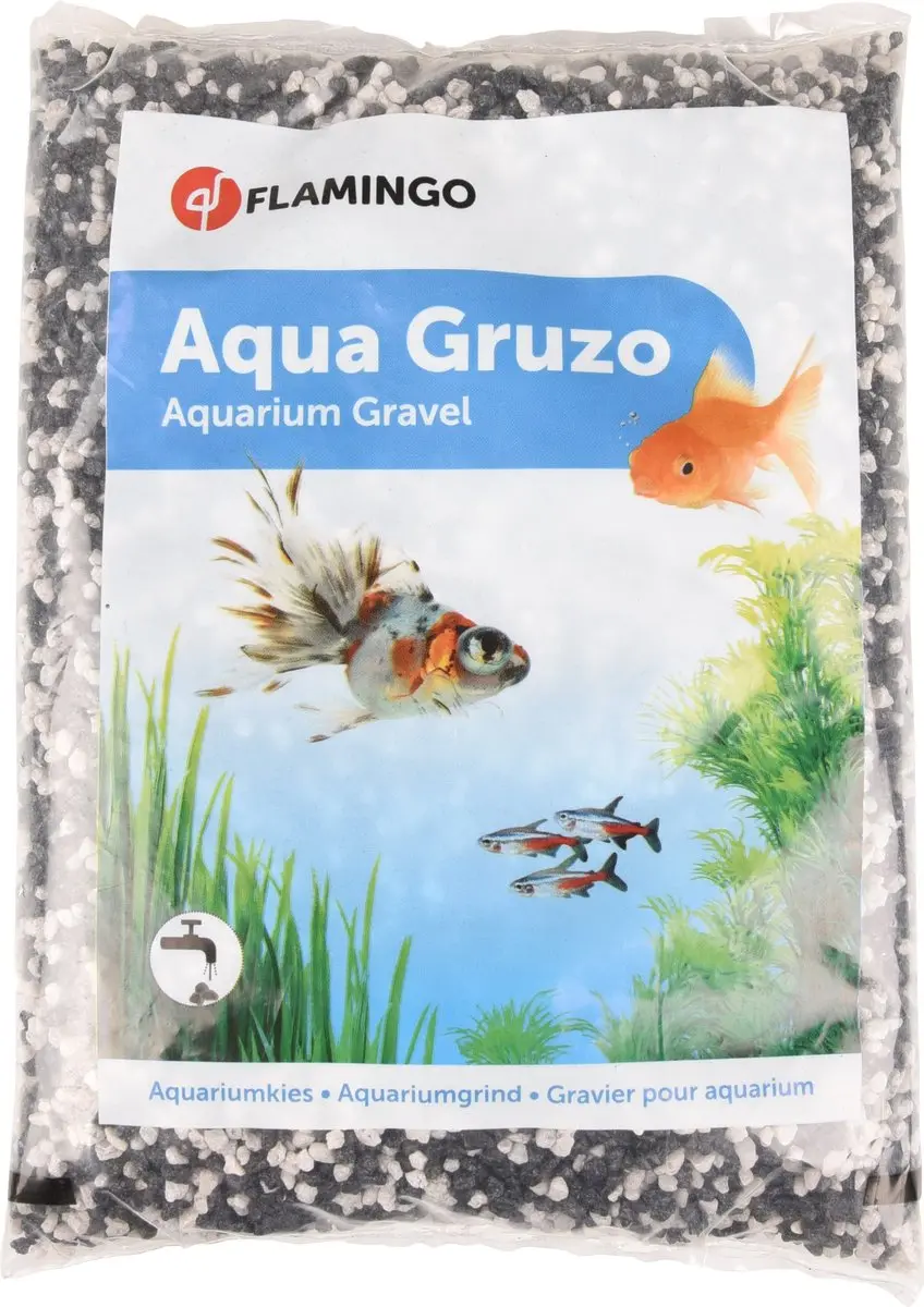 Flamingo Aquariumgrind Zwart/Wit 1 kg
