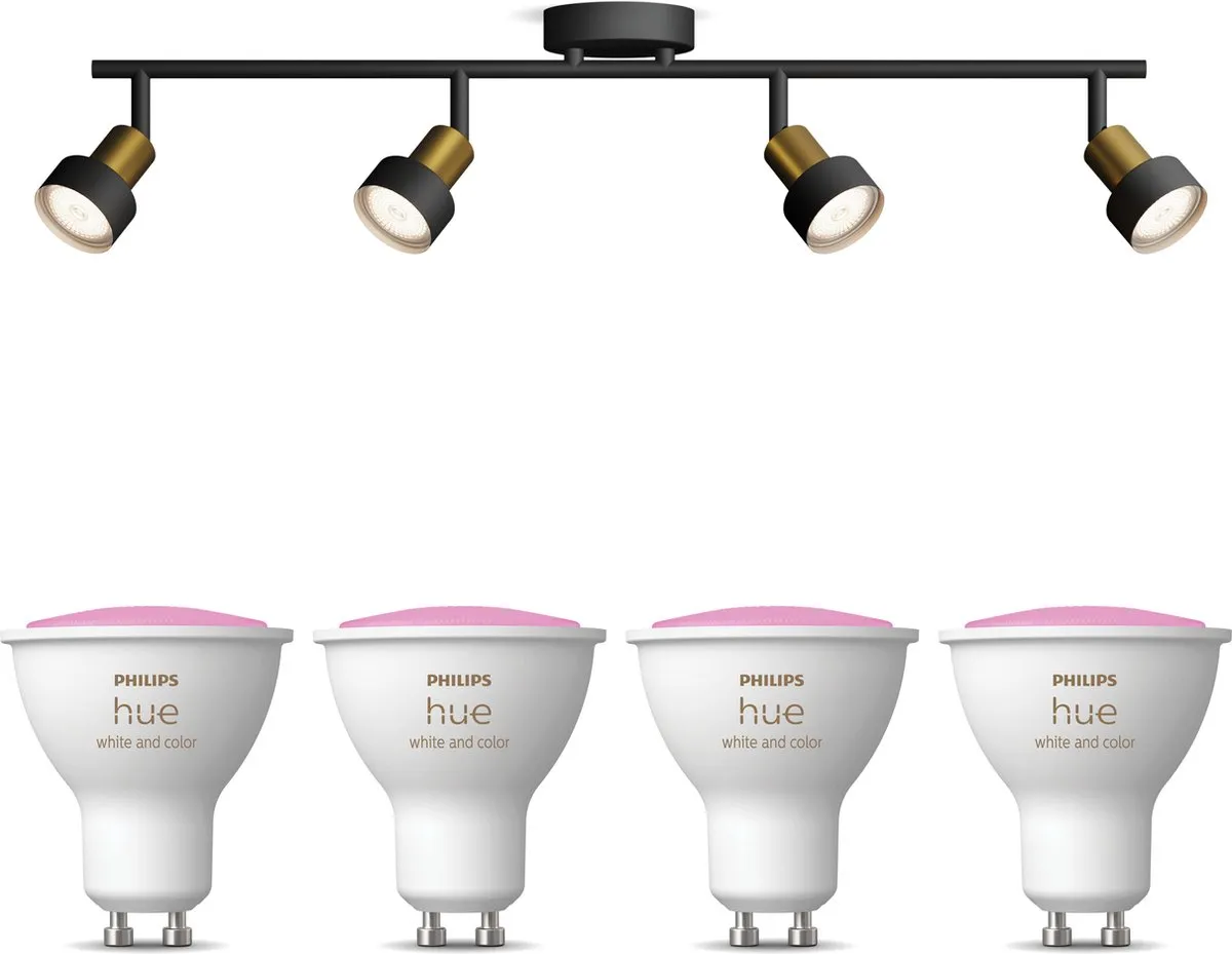 Philips Hue Conduit Opbouwspot Zwart/Goud