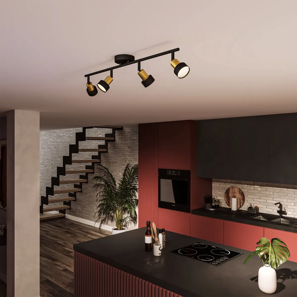 Philips Hue Conduit Opbouwspot Zwart/Goud - 4x GU10 RGBW