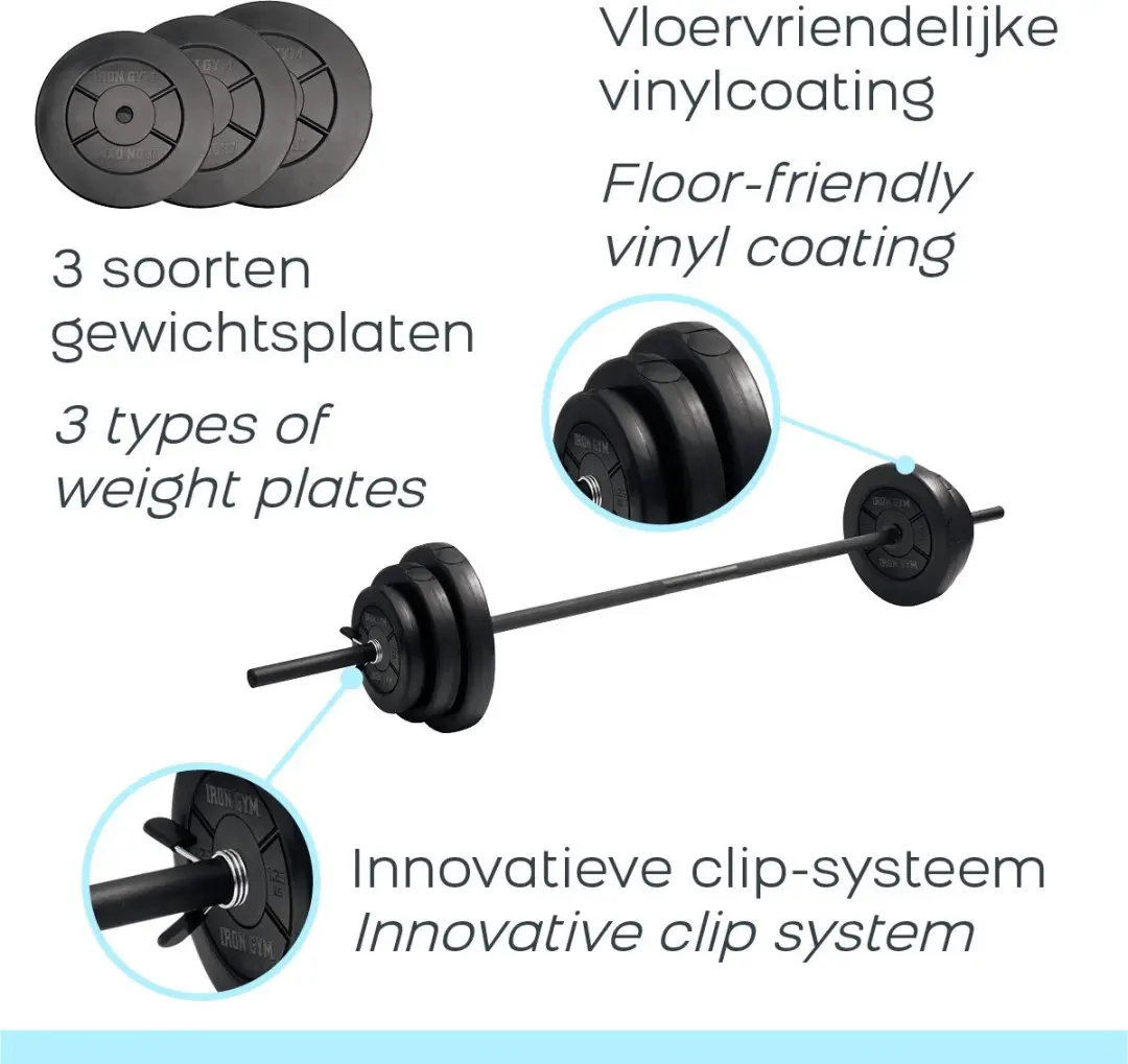 Iron Gym IRG034 Aanpasbare Halterset 20kg - Zwart