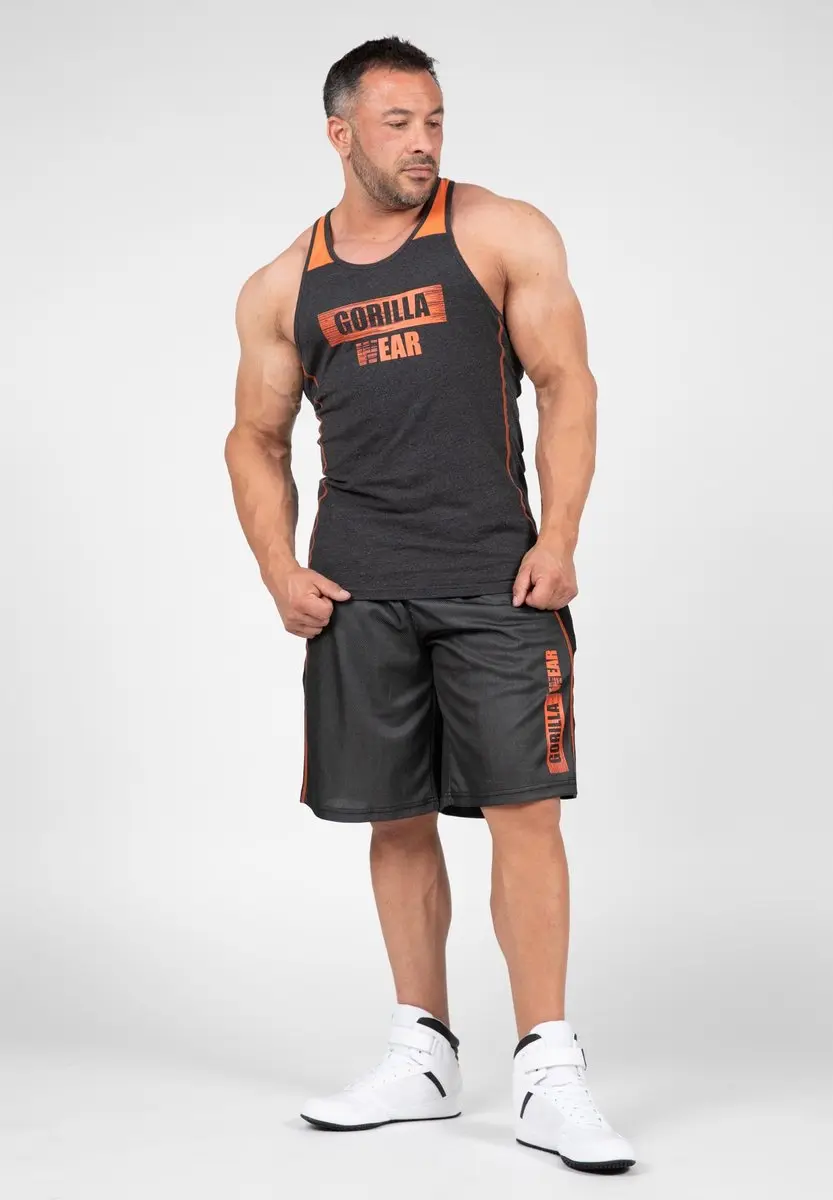 Gorilla Wear Wallace Mesh Shorts S/M - Grijs/Oranje