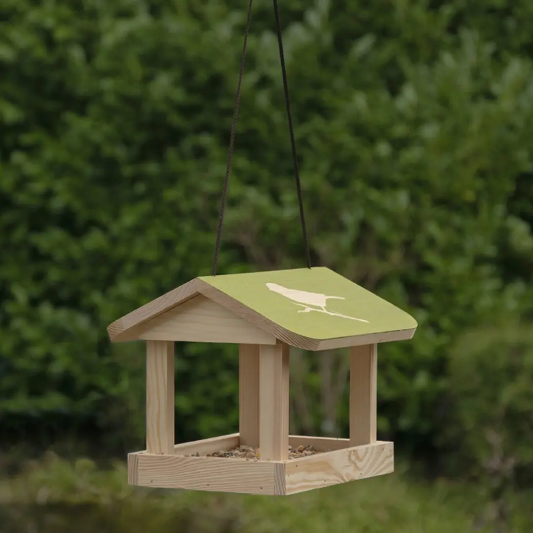 Esschert Design Hangend Voederhuis Diapositief - Hout Groen - afbeelding 3 van 6