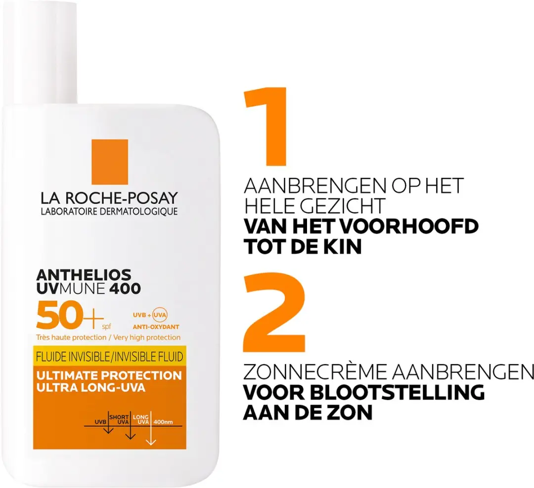 La Roche-Posay Anthelios UVMUNE 400 Onzichtbare Fluïde SPF50+ - 2x50ml