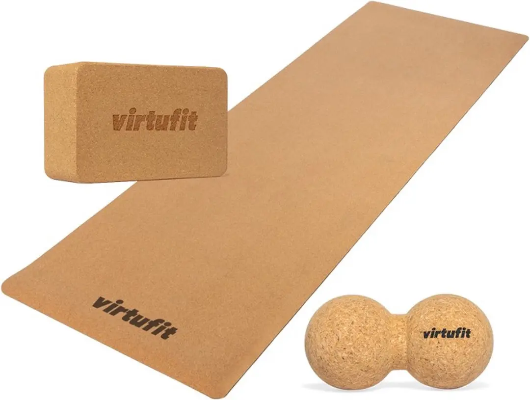 VirtuFit Kurk Yoga Set - 3-delig - Ecologisch