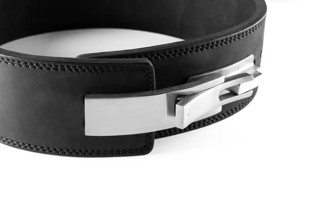 Reeva Nubik Lifting Belt 13mm - Zwart Leder - Maat L