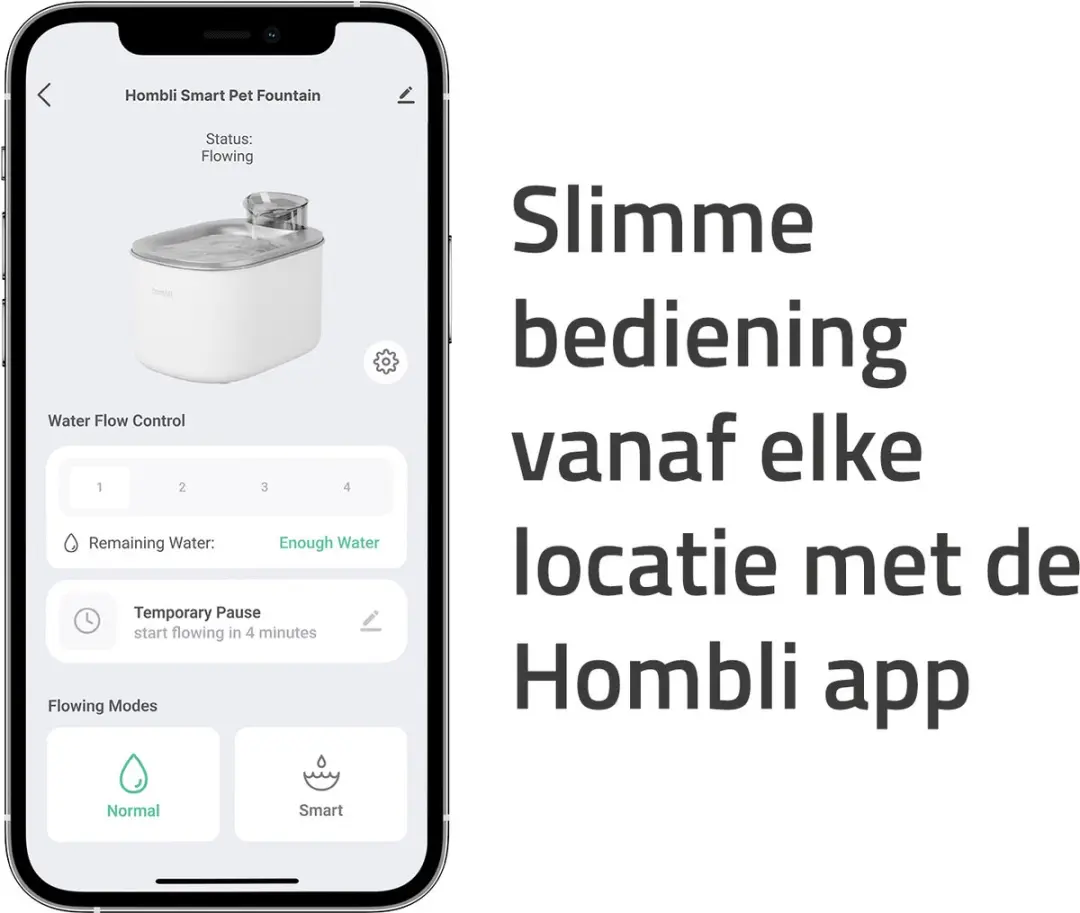 Hombli Smart Pet Fountain Drinkfontein Kat 3.5L - Wit
