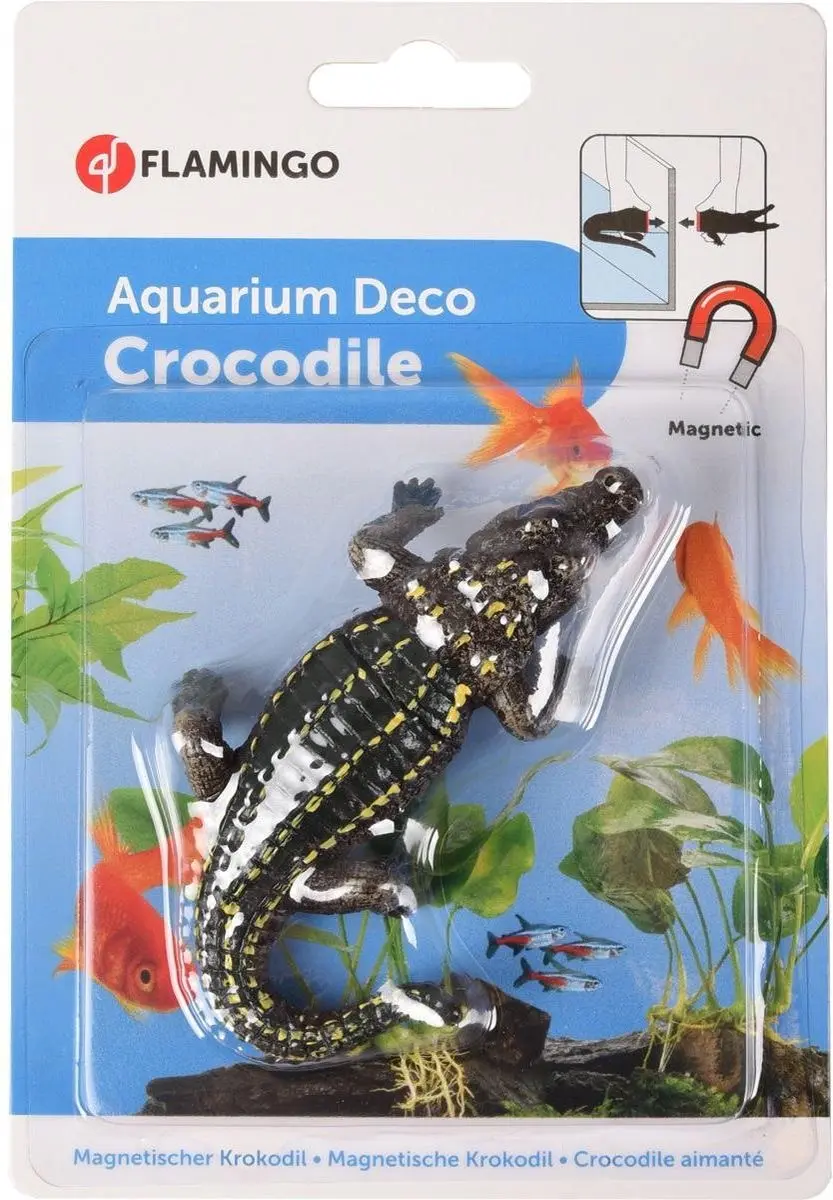 Flamingo Magneto Krokodil Aquariumaccessoire - 10x3x5cm - Bruin