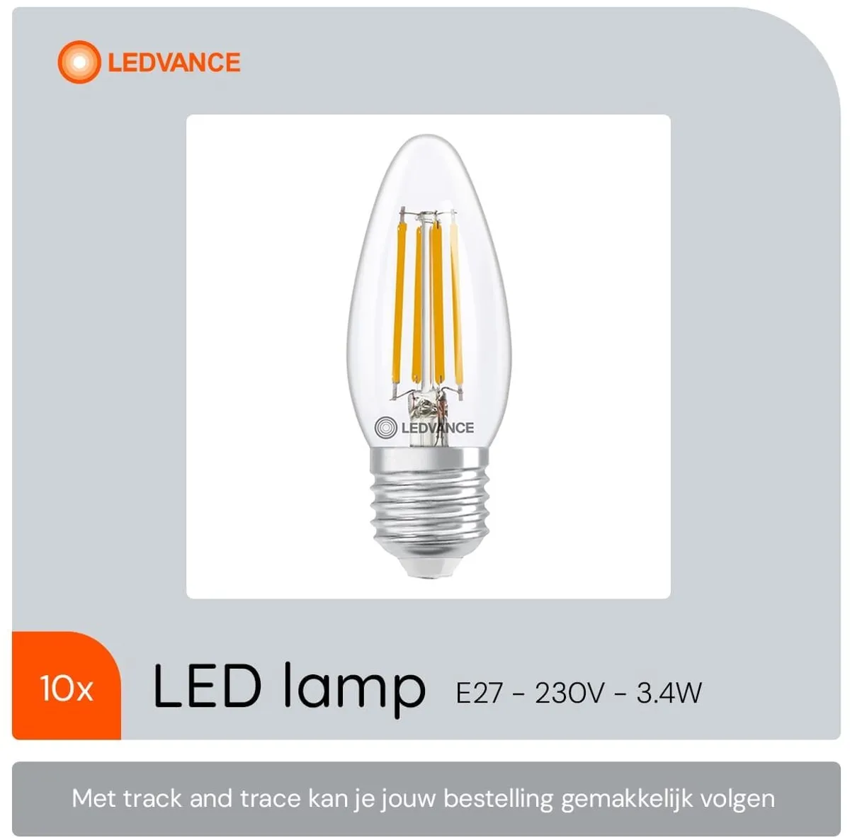 LEDVANCE B35 Filament E27 3.4W 470lm - 10 Stuks - afbeelding 5 van 6