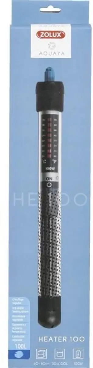 Zolux Verwarmer 100 Aquariumverwarmer 100W - 27cm - Zwart