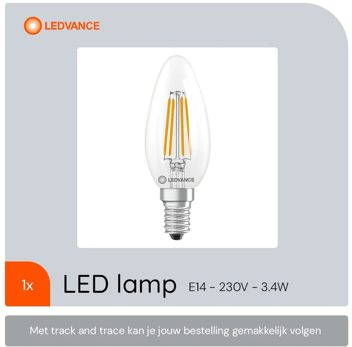 LEDVANCE LED Classic B35 E14 - 3.4W 470lm Warm Wit - Ø35mm